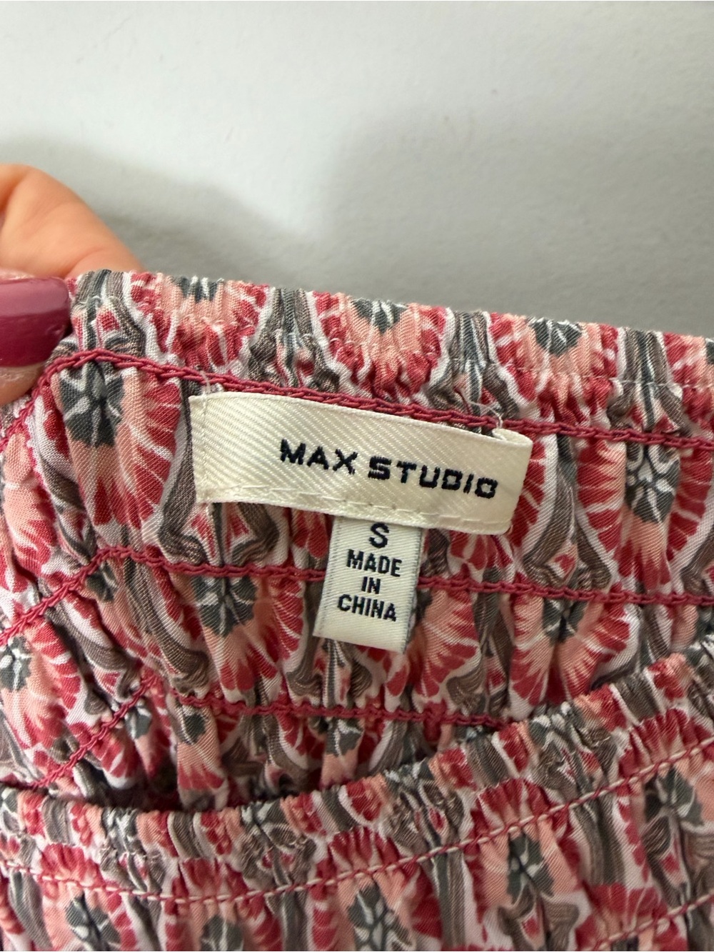 Max Studio Rayon Printed Maxi Skirt Smocked Elastic Waistband Size Small 730 - Picture 4 of 7